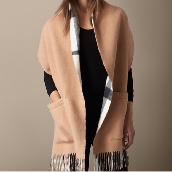 Burberry Accessories - BURBERRY ST. HELEN REVERSIBLE POCKETS SCARF / WRAP.
